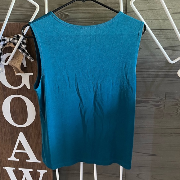 Coldwater Creek teal tank top size large 14/16 - Picture 4 of 4